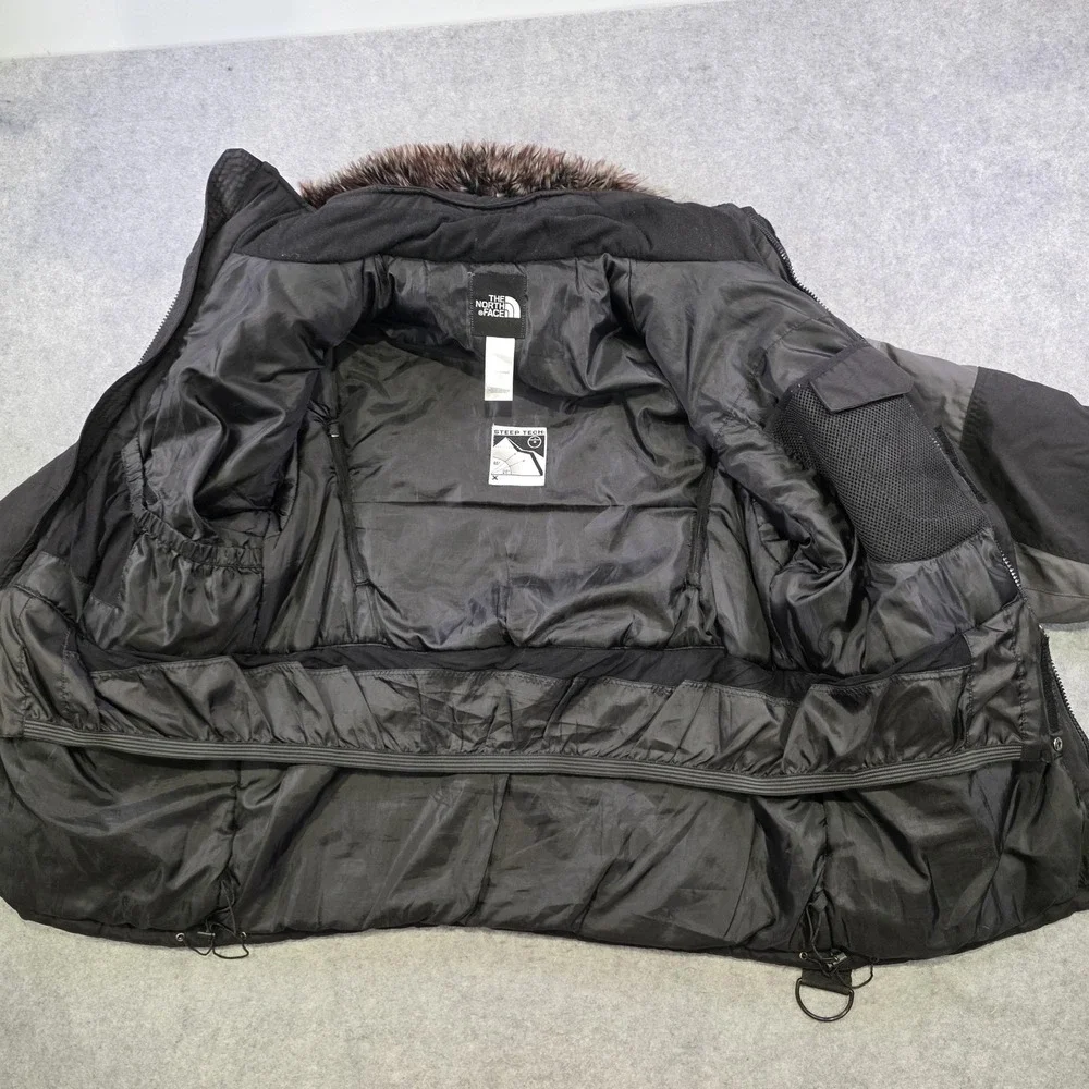 The North Face Steep Tech 600 LTD Jacket Mens XL Black Hooded Belted Ski Parka